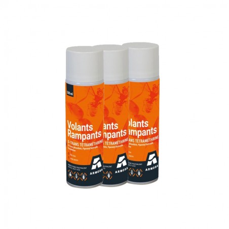 3 X AÉROSOL INSECTES VOLANTS & RAMPANTS 500 ML